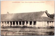 VINTAGE POSTCARD SOLDIERS AND MARINES HOME AT SAIGON FRENCH INDOCHINA c. 1930s picture