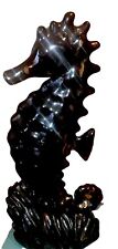 Rare Ceramic Hobbyist Black Seahorse 15 Inch Figurine Ceramic ￼ Fun picture