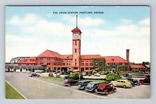 Portland OR-Oregon, Panoramic View Union Station, Antique Vintage Postcard picture