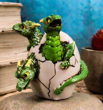 Jurassic Green Hydra Three Headed Dragon Baby Egg Hatchling Figurine Collectible picture