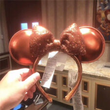 Disney authentic 2022 bronze sequined minnie mouse ear Headband Disneyland picture
