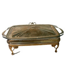 Queen Anne Table Top Serving Dish Gold Plated w/Special Tarnish Resistant Finish picture