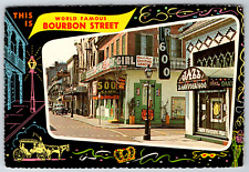 c1960s Bourbon Street New Orleans Louisiana Vintage Postcard Continental picture
