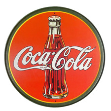 COCA-COLA COKE  Round Logo Retro Soda Wall Decor Metal Tin Sign 11.75 Inch picture