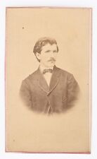 ANTIQUE CDV CIRCA 1860s P. HAWK HANDSOME MAN WITH MUSTACHE WEST HAMILTON OHIO picture
