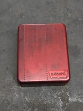Levi's Brand Logo Metal Tin Keepsake Gift Box Red Industrial Recyclable Storage  picture