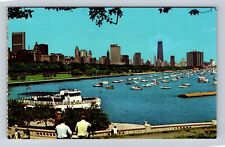 Chicago IL-Illinois, Chicago Skyline, Antique Vintage Souvenir Postcard picture