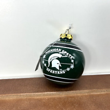 Michigan State Spartans Glass Ball Christmas Ornament Football Decoration picture