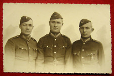 Latvia Latvian Army Military Photo Heavy Artillery regiment 3 soldiers,pre ww2 picture