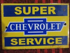 VINTAGE CHEVROLET SUPER SERVICE PARTS SALES DEALER PORCELAIN ENAMEL SIGN 4