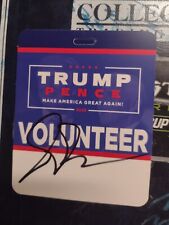 JD Vance Ohio Senator Autographed Donald Trump/Pence Volunteer  Credential picture