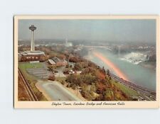 Postcard Skylon Tower Rainbow Bridge and American Falls North America picture