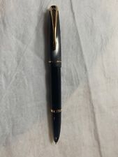 Parker 100 Fountain Pen.  Colbalt Black Gold Trim.  Med Nib. New Old Stock picture
