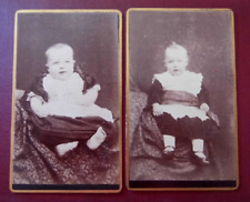 BLYTHE, 2 VICTORIAN FASHION CDV PORTRAITS of BABIES,  by H BALIOL, c1890s picture
