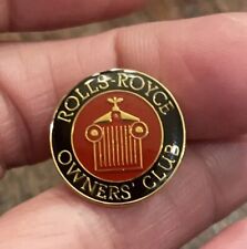 Vintage ROLLS ROYCE OWNERS CLUB Gold Tone/Enamel Screw Back Pin  picture