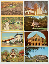 Lot of 8 Vintage CALIFORNIA Postcards 1930s-1960s Churches Religious Linen NICE picture