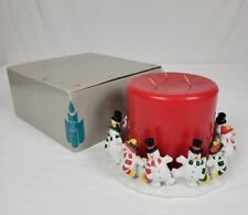 PartyLite Frolicking Frostys 3 Wick Holder Snowmen P-7436 With Unscented Candle picture