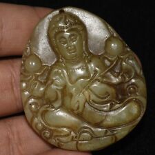 Wonderful Antique old south east asian Buddha Jade Stone Amulet Pendant picture