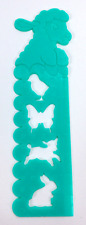 Vintage Lisa Frank Lamb Stencil Ruler 5” Turqoise Butterfly Bird Rabbit picture