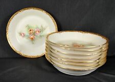 8 Charles Field Haviland Limoges Fruit or Desert Bowls with Hand Painted Roses picture