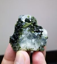 Natural Green Epidote Included Quartz Crystals On Matrix With Transparency, 94 G picture