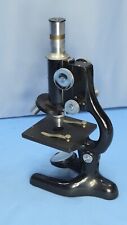 Vintage Early Bausch & Lomb Monocular Microscope Black Cast Iron NICE School  picture