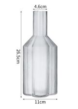 GLASS RIBBED DECANTER 44OZ picture