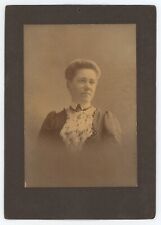 Antique Circa 1890s Large 5X7.25 in Cabinet Card Lovely Older Woman With Smile picture