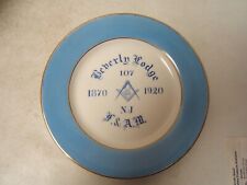 Beverly Lodge 107 New Jersey Masons 1870-1920 50th Anniv Plate Johnson Bros picture