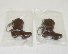 (2) Two ~ Crown Royal Cowboy Boot Bottle Opener Keychain ~ Brown ~ New Sealed picture