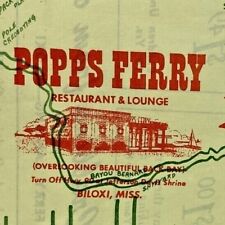 1970s Sinopoli's Popps Ferry Road Restaurant Lounge Menu Map Biloxi Mississippi picture