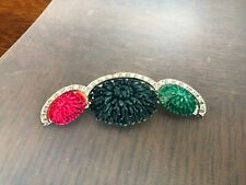 Vintage  D. Greenbaum Jeweled Bakelite Pin/Brooch; Multi Colored; 3 in Long picture