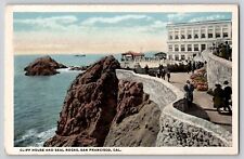 Cliff House and Seal Rocks San Francisco CA WB Postcard Pathway View c1920's picture