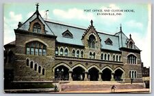 Postcard 1908 Evansville Indiana Post Office & Custom House A28 picture