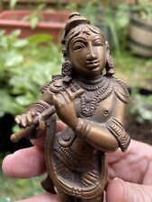 Vintage Solid Brass Krishna Statue 7.0” picture