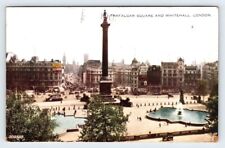 Trafalgar Square And Whitehall London England Vintage Postcard Damaged DMG4 picture