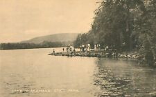 WARAMAUG LAKE, State Park Connecticut, SWIMMING Party c1930 Antique POSTCARD picture