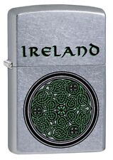 Zippo Ireland Celtic Knot Lighter, Street Chrome NEW IN BOX picture