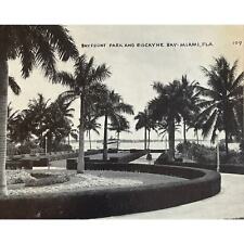 Vtg Rare Kromekote BW King-Size 9x7 Postcard #109 Bayfront Biscayne Bay Miami FL picture