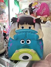 LOUNGEFLY Disney Pixar Monsters Inc. Boo Mikey Sully Mini Backpack- 20 Years NEW picture
