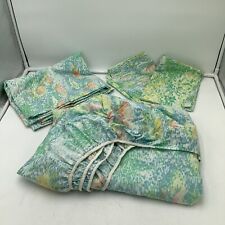 Vintage Springmaid Wondercale Full Double Bed Sheets Set Water Lily Flowers picture