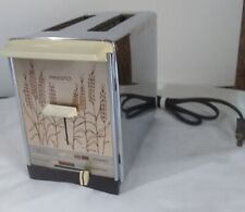 Presto Automatic Toaster Wheat Design Chrome 2 Slot Vintage PT 01D Works READ picture