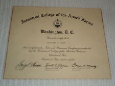 Industrial College of the Armed Forces 1958-1959 Certificate Gen George W. Mundy picture