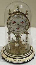 Vintage Kundo Anniversary Clock Brass Enamel Floral Kieninger Obergfell Germany picture