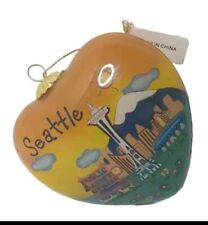 Collectible Seattle Christmas Tree Ornament Heart Shape picture