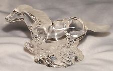 Lenox Crystal Figurine Racing The Wind  Germany Etched Clear Frosted  H6”  L7.5” picture