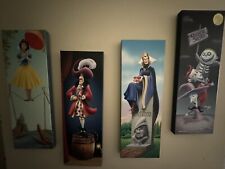 VERY RARE Disney Underground Haunted Mansion Stretch Painting Canvas Set Of 4 picture