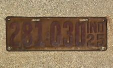 1925 Indiana License Plate picture