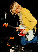 vtg 90s KURT COBAIN MAGAZINE PINUP PAGE Nirvana Concert Effect Pedals Print Ad picture