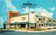 Postcard Atlantic City NJ c1950s Nautilus Motel Old Cars 3501 Pacific Avenue A/T picture